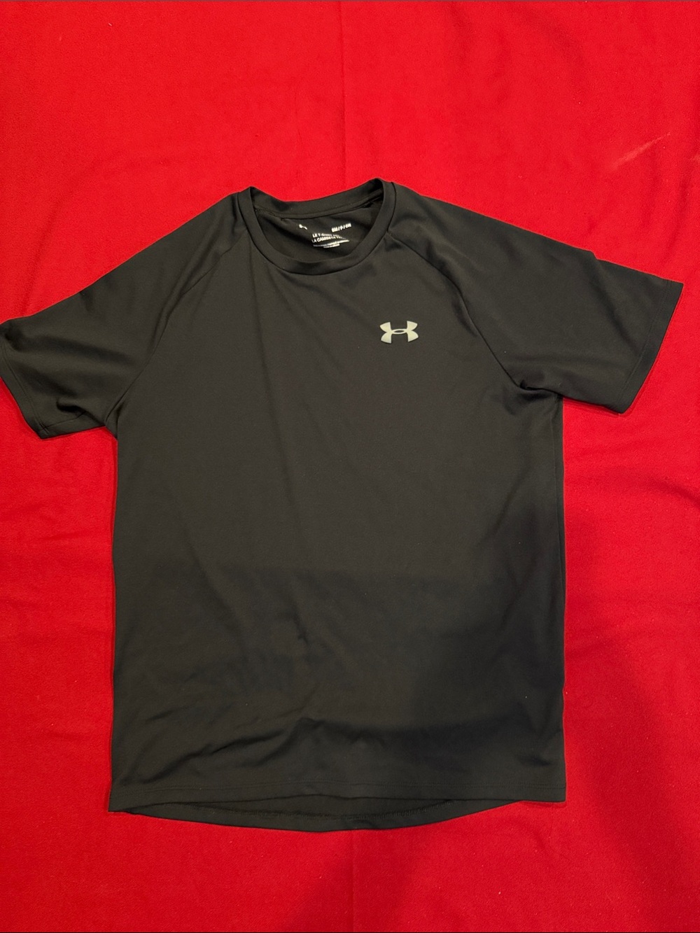 Under Armour Black Short-Sleeve Athletic Tee with Reflective Logo